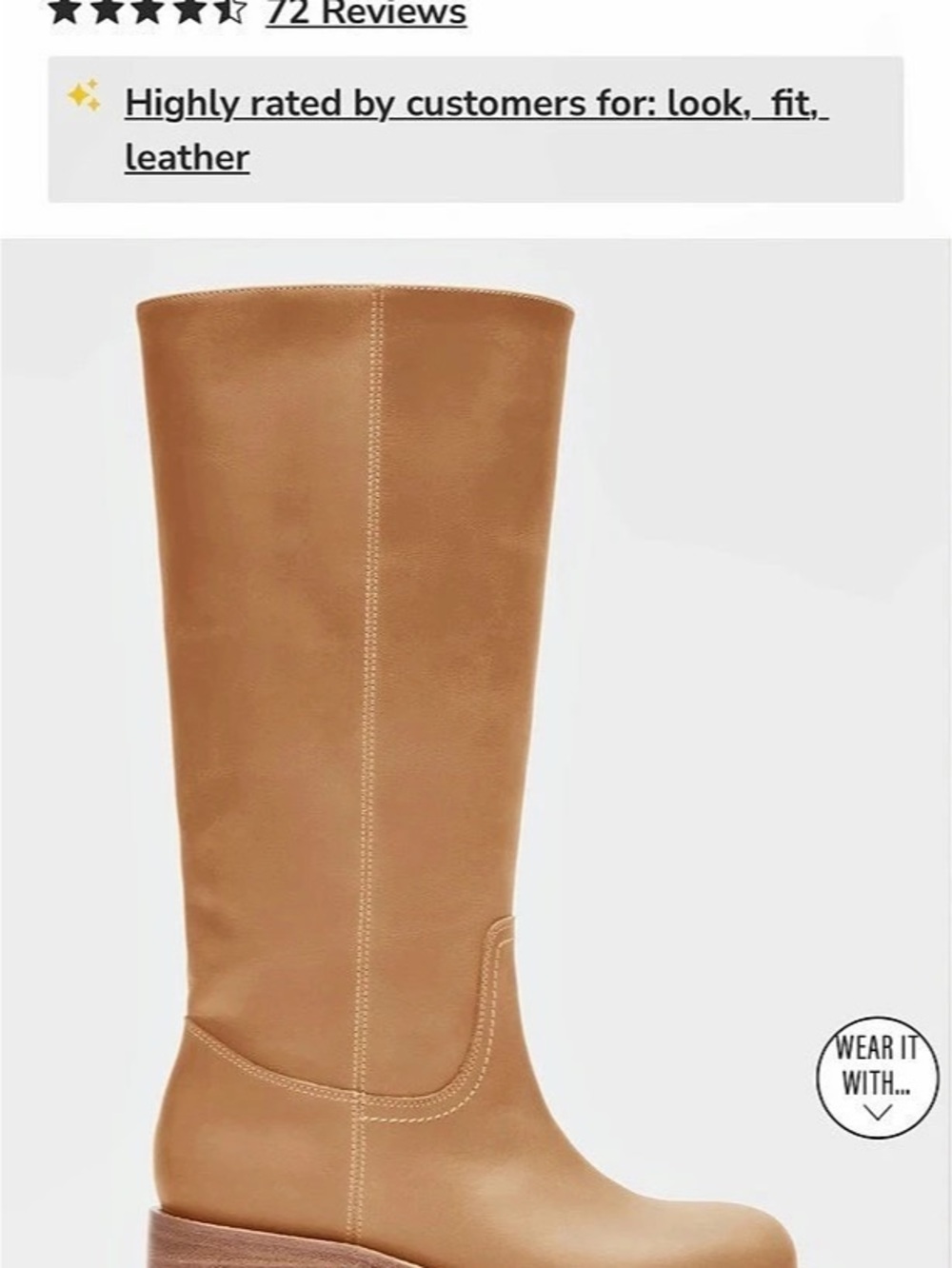 Steve Madden Riggs Banana Leather Wide Calf Boots Brown US 6.5W